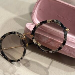 Miu Miu Sunglasses MU 05QS DHE3H2 Havana Marble  For Women